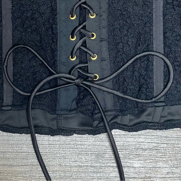 NWT $178 HAH Free People Seams Like A Princess Corset Small Top Noir Black Lace - Picture 11 of 16